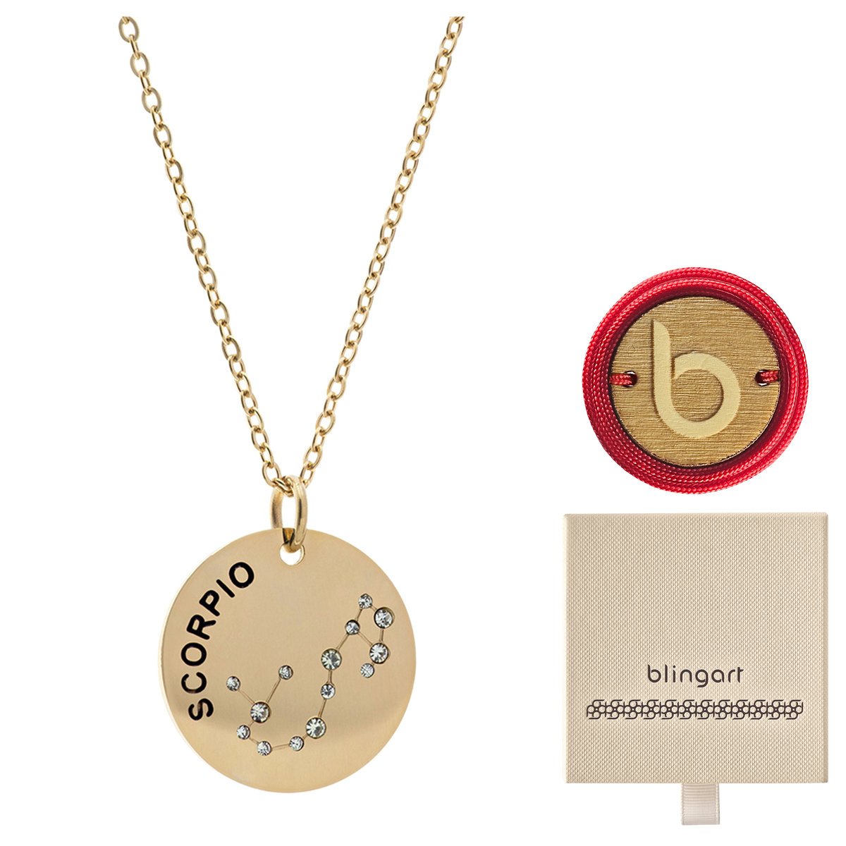 Naszyjnik celebrytka medalik znak zodiaku Skorpion pozłacany BLINGART