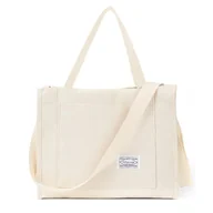 Torebki damskie - Valleycomfy Vintage Casual sztruksowe torby na ramię kobiety hobo torba crossbody torebka dla kobiet podróżne torby na ramię torebki ekologiczna torba, BEŻOWY, Large - miniaturka - grafika 1