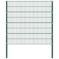 Ogrodzenia - GSTORE Panel ogrodzeniowy ze słupkami żelazny 1,7 x 1,6 m zielony GS-144935 - miniaturka - grafika 1