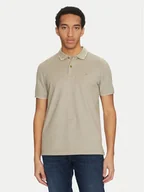 Koszulki męskie - Calvin Klein Polo K10K114475 Beżowy Regular Fit - miniaturka - grafika 1