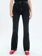 Spodnie damskie - Sinsay - Jeansy FLARE - szary - miniaturka - grafika 1