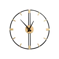 Dekoracje domu - Dekoracyjny zegar ścienny 40x5x40 czarny złoty w nowoczesnym stylu - miniaturka - grafika 1