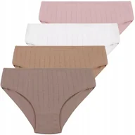 Majtki damskie - Majtki Dziewczęce Figi Bawełniane Gładkie Mix Kolor 4-pak MORAJ 134-140 - miniaturka - grafika 1