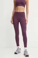 Legginsy - Reebok legginsy treningowe Lux Contour kolor bordowy gładkie 100206432 - miniaturka - grafika 1