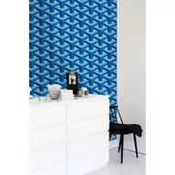 Tapety - Flizelina tapeta Niebiesko-biały wzór 3d 312x219cm - miniaturka - grafika 1