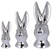 Wielkanoc - Figurka głowa królika średnia, srebrna, 8,5x11x25 cm - miniaturka - grafika 1
