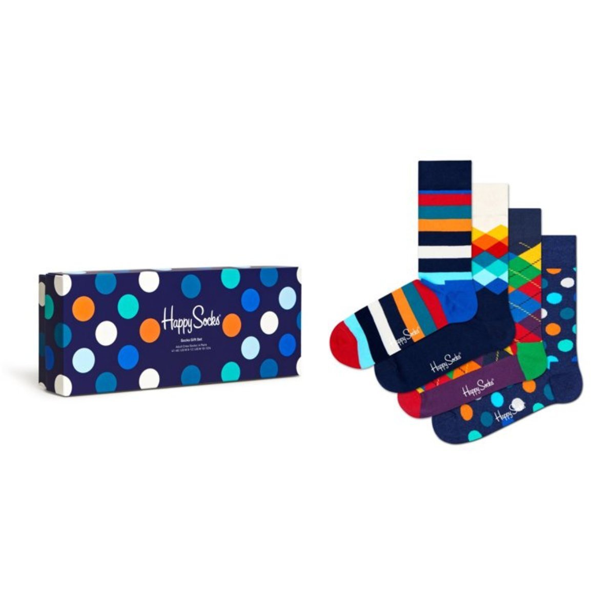 Skarpetki Happy Socks Multi-color Kolorowe Giftbox 4-pack Prezent Pudełko-36-40
