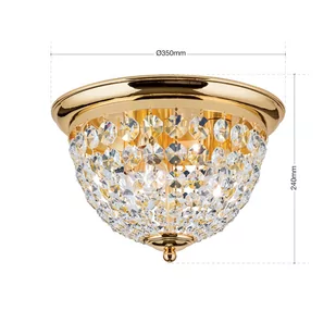 Lampa sufitowa Plafond, złota/przezroczysta, Ø35cm - Lampy sufitowe - miniaturka - grafika 4