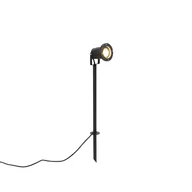 Oprawy, klosze i abażury - QAZQA Kolec czarny 40 cm z kablem i wtyczką IP44 - Basic - miniaturka - grafika 1