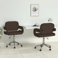 Krzesła - vidaXL Obrotowe krzesła stołowe 2 szt. brązowe obite sztuczną skórą 335680 - miniaturka - grafika 1