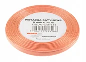 Pasmanteria - BREWIS Wstążka dekoracyjna satynowa 6mm/32m łososiowa Brewis 124 - miniaturka - grafika 1