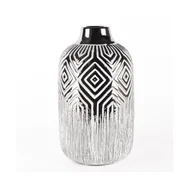 Wazony i flakony - Wazon Ceramiczny Z Geometrycznym Wzorem Nowoczesny 25.5 Cm - miniaturka - grafika 1