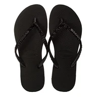 Klapki i japonki damskie - Havaianas Slim Glitter, Japonki damskie, Czarny Ciemny Szary, 35-36 EU - miniaturka - grafika 1