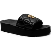 Klapki i japonki damskie - Love Moschino Skórzane klapki - miniaturka - grafika 1