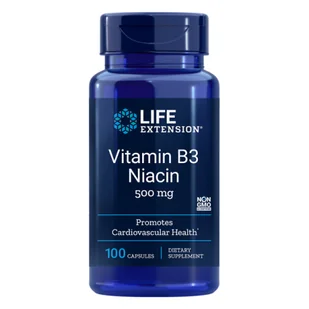 Witamina B3 Niacyna 500 mg/100 kaps. (LifeExtension) - Witaminy i minerały - miniaturka - grafika 1