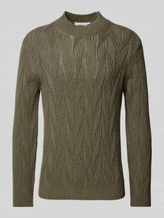 Sweter z dzianiny o kroju oversized z prążkowanymi wykończeniami model ‘CARIS’ - Swetry męskie - miniaturka - grafika 1