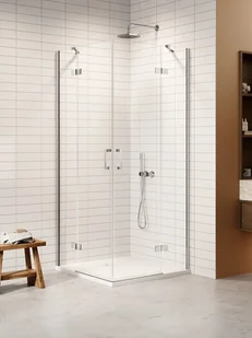 Kabina prysznicowa drzwi podwójne kolor chrom 90x90 cm K-3662 New Trendy Nesta Chrome - Kabiny prysznicowe - miniaturka - grafika 1