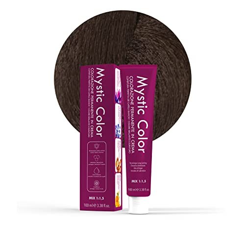 Mystic Color - Ciemny blond Popiół 6.1 - Farba do włosów - Profesjonalna farba w kremowym długotrwała - z hydrolizowaną keratyną, olejem arganowym i nagietkiem - 100 ml