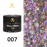 Żele do paznokci - Żel do zdobień Fox Glow Glitter Gel 007 5ml - miniaturka - grafika 1