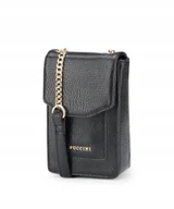 Torebki damskie - Mini Mała Torebka Damska Listonoszka Z Łańcuszkiem PUCCINI Czarna BML059T-1 - miniaturka - grafika 1