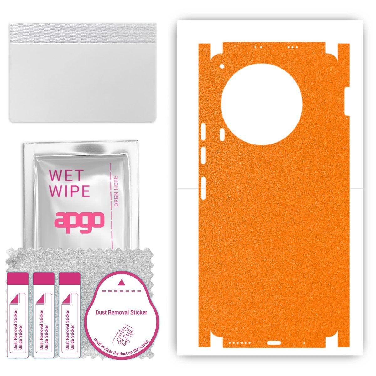 Folia naklejka skórka strukturalna na TYŁ+BOKI do Tecno Camon 30 5G - Pomarańczowy Pastel Matowy - apgo SKINS