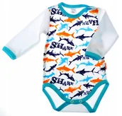 Body dla niemowląt - Body długi rękaw REKINY r 80 KLEKLE - miniaturka - grafika 1