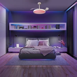 Mantra Iluminación Wentylator sufitowy LED Siberia Mini biały cichy Ø 91 cm CCT RGB - Wentylatory sufitowe - miniaturka - grafika 1