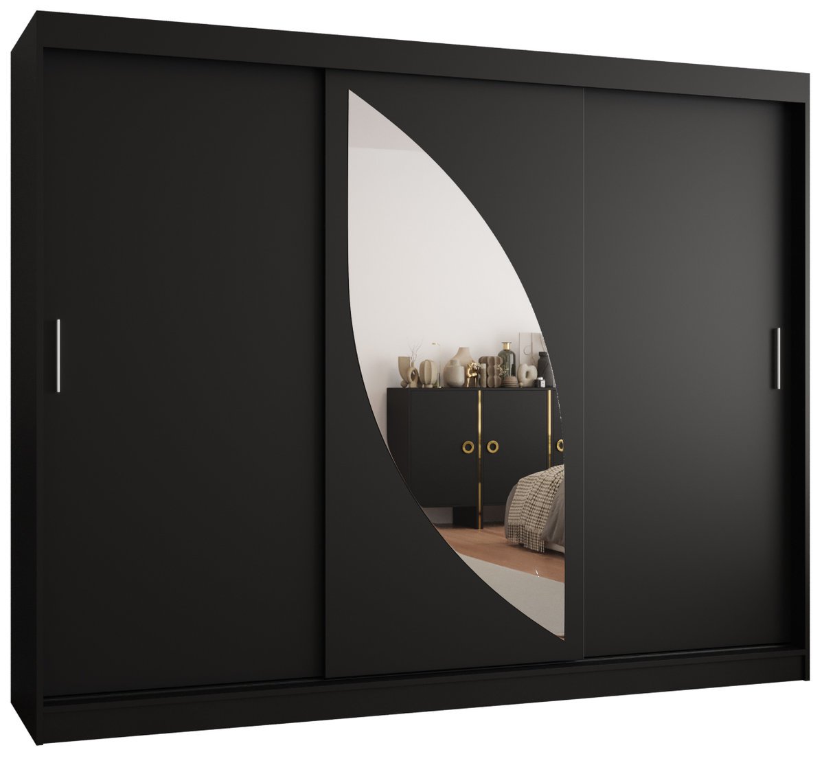 Szafa przesuwna Gardroba Abiks MILO 250 gł. 62 czarny mat