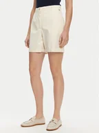 Spodenki damskie - Tommy Hilfiger Szorty materiałowe WW0WW42457 Écru Regular Fit - miniaturka - grafika 1