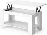 Ławy i stoliki kawowe - Vicco Stolik kawowy Lorenz, 100 x 50 cm z funkcją podnoszenia, Biały - miniaturka - grafika 1