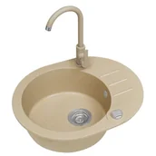 Zlewozmywaki - Alveus Roll 40 S 1214055KT kol 55 Beżowy + bateria Tonia - miniaturka - grafika 1