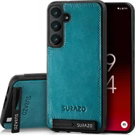Etui i futerały do telefonów - Skórzane plecki SURAZO Premium do etui Samsung Galaxy S24 - odporne na wstrząsy skórzane etui na telefon komórkowy - zderzak ochronny Turquoise - miniaturka - grafika 1