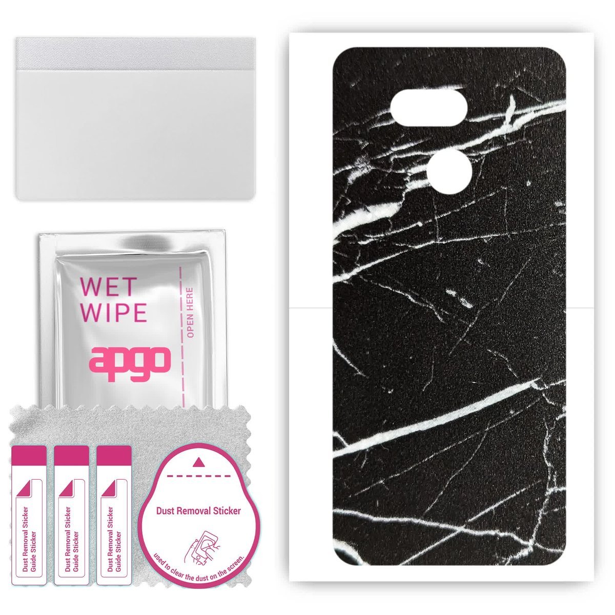 Folia naklejka skórka strukturalna na TYŁ do HTC Desire 12s - Marmur Ciemny - apgo SKINS