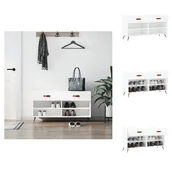 Szafki na buty - vidaXL Ławka na buty biała 102x35x55 cm materiał drewnopochodny - Stojaki i szafki na buty - miniaturka - grafika 1