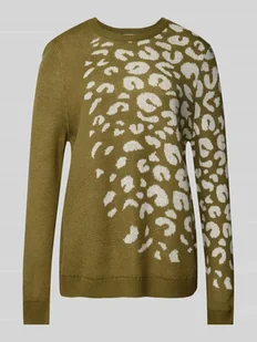 Sweter z dzianiny z prążkowanymi wykończeniami model ‘LELEO’ - Swetry damskie - miniaturka - grafika 1