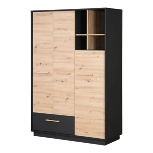 Antracytowo-naturalna szafa dziecięca w dekorze dębu 132x195 cm Lenn – Roba - Szafy i szafki dla dzieci - miniaturka - grafika 1