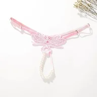 Majtki damskie - Różnokolorowe stringi ozdobne z perełkami - miniaturka - grafika 1