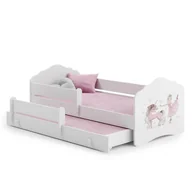 Łóżka dla dzieci i młodzieży - Łóżko podwójne FALA 160x80 Dziewczynka z jednorożcem - miniaturka - grafika 1