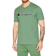 Koszulki męskie - Koszulka męska Champion 217814GS098 CREWNECK Zielona - miniaturka - grafika 1