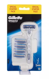 Gillette Mach 3 Turbo Rączka + 5 Szt Wkłady Ostrza - Maszynki do golenia i wkłady - miniaturka - grafika 1