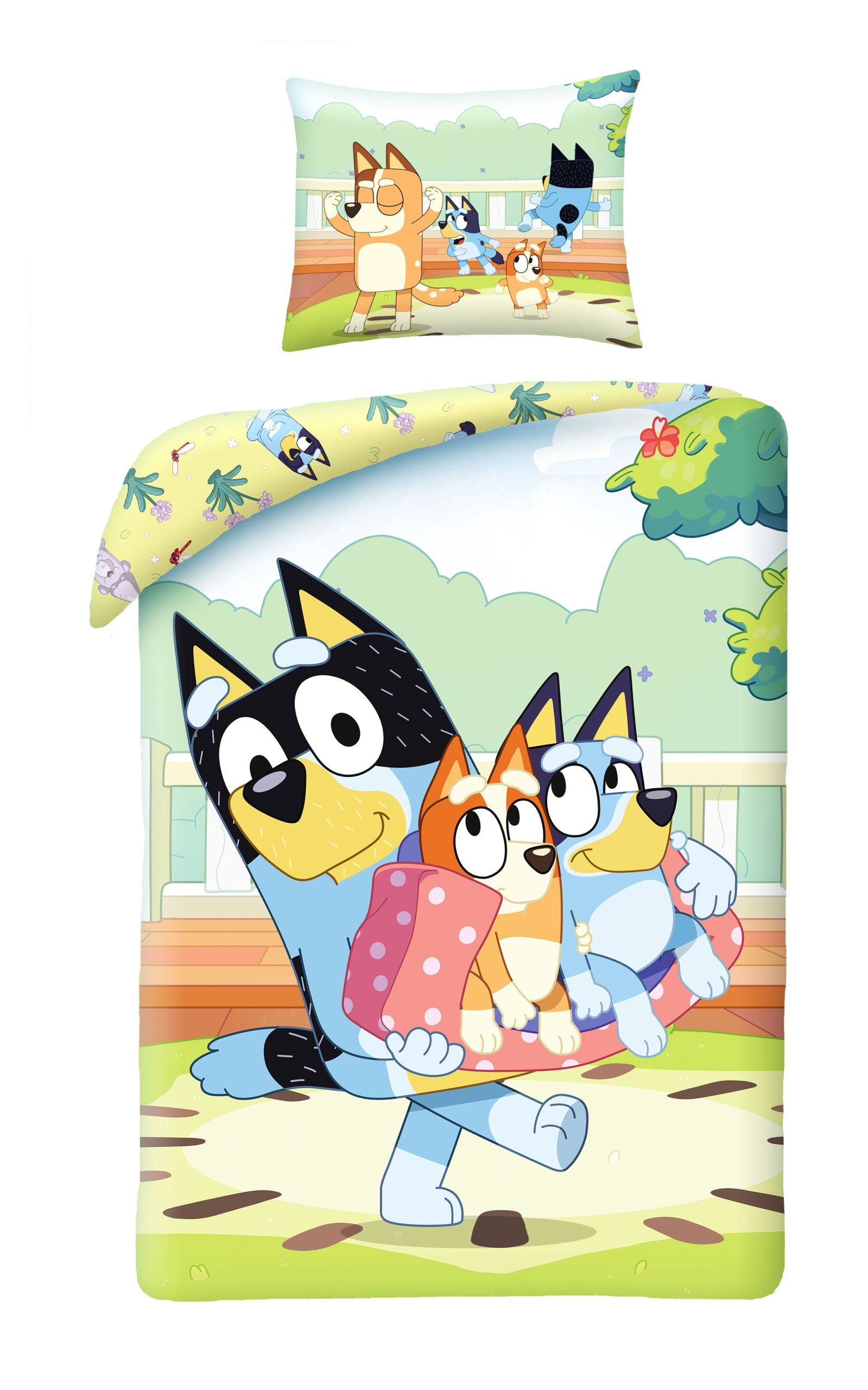 Pościel dla dziecka piesek Bluey Bandit Chilli 140x200 70x90 bawełna 100%