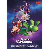 Kolorowanki, wyklejanki - Smok Diplodok. Kolorowanka z naklejkami - Opracowanie zbiorowe - miniaturka - grafika 1