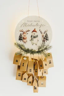 Kalendarz adwentowy z domkami i podświetleniem - Ozdoby bożonarodzeniowe - miniaturka - grafika 1