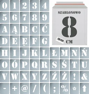 Szablony malarskie wielorazowe Litery Cyfry 8 cm komplet 56szt. - Zestawy piśmiennicze - miniaturka - grafika 1