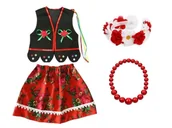 Dresy i komplety dla dziewczynek - ZESTAW KRAKOWIANKA CZARNO-CZERWONY 98-110 4el - miniaturka - grafika 1