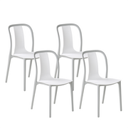 Fotele i krzesła ogrodowe - Shumee Zestaw 4 krzeseł ogrodowych biało-szary SPEZIA 266472 - miniaturka - grafika 1