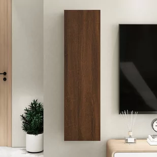 vidaXL Wisząca szafka telewizyjna, brązowy dąb, 30,5x30x110 cm - Szafki RTV - miniaturka - grafika 1