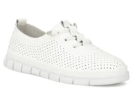 Półbuty damskie - Półbuty damskie białe Filippo DP7671 buty skórzane ażurowe wygodne-38 - miniaturka - grafika 1