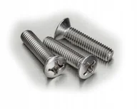 Śruby i nakrętki - M6x25 ŚRUBA STOŻKOWA KRZYŻAK łeb soczewkowy NIERDZEWNA A2 966 (10) - miniaturka - grafika 1