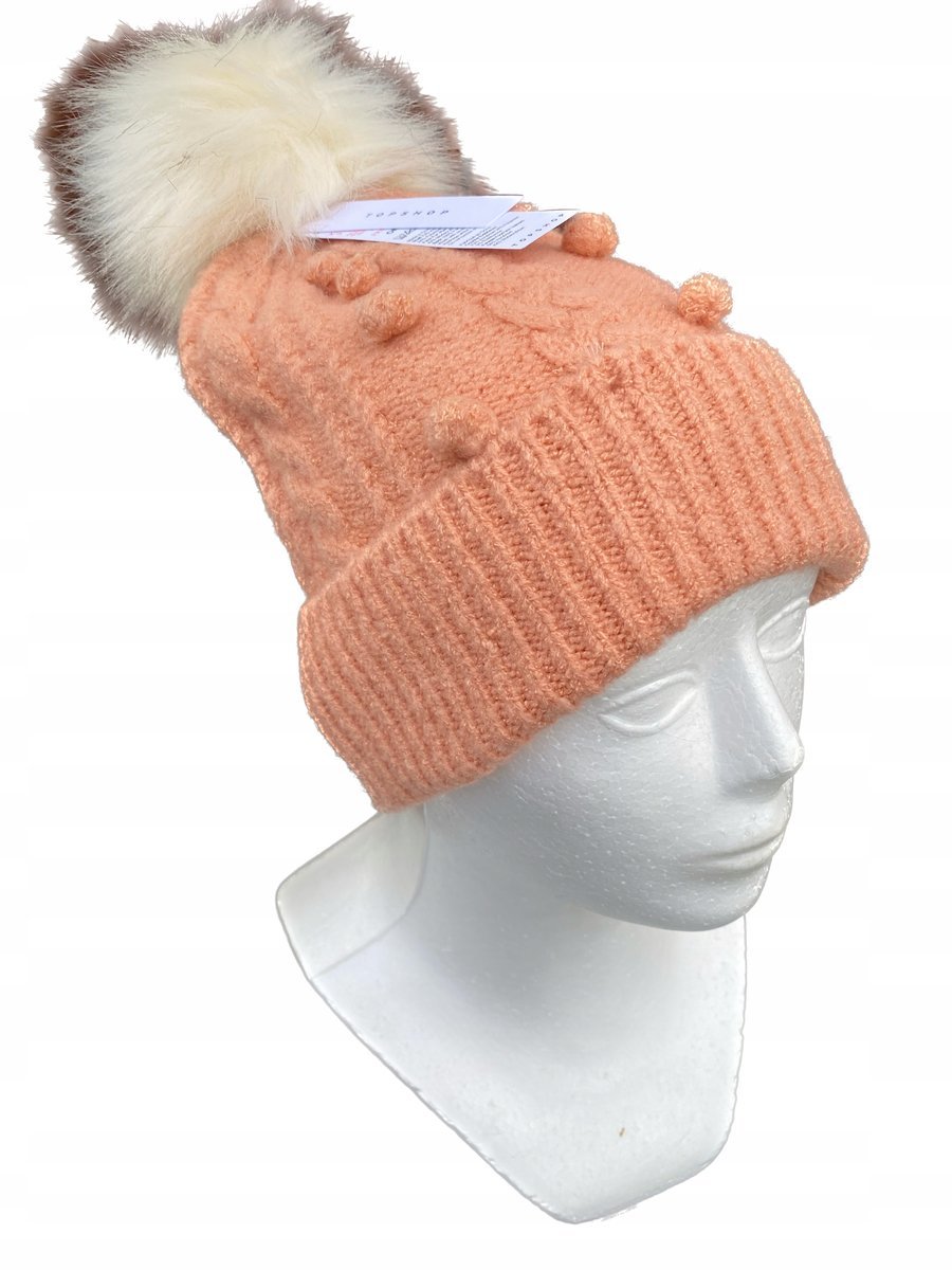 Czapka zimowa Topshop łososiowa r. uniwersalny